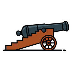 Obraz premium old cannon vector illustration