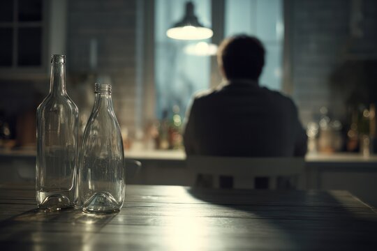 Person grieving alone at kitchen table tonight