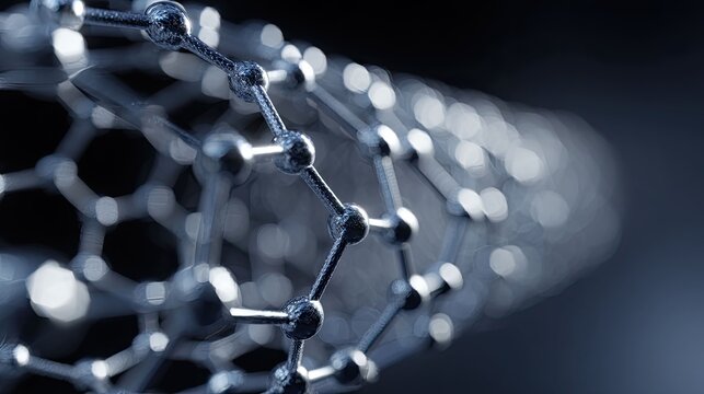 Carbon nanotube structure representing nanotechnology and scientific innovation
