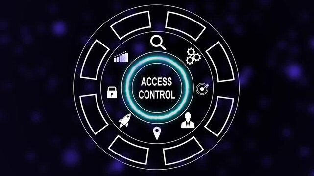 Advanced digital access control system interface featuring cyber security and network authentication protocols for corporate data protection, secure login management, and modern information