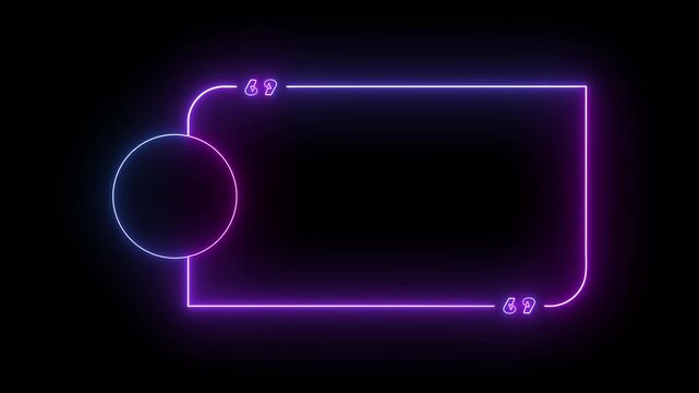 neon glowing ui frame with circular highlight and progress bar animation.
