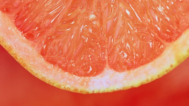 Grapefruit macro texture close up showing juicy citrus flesh detail vibrant abstract fruit background with natural pattern and fresh look. 