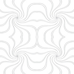 Fototapeta premium Abstract Symmetrical Swirl Line Seamless Pattern