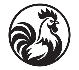 Proud Rooster Mascot Vector Logo in Circle © aghagrafix