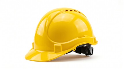 Fototapeta premium Yellow Construction Hard Hat Isolated on White