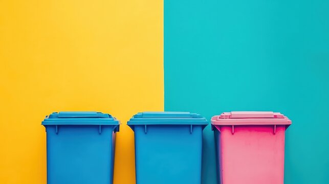 Public plaza with clearly marked recycling stations and biodegradable material collection points