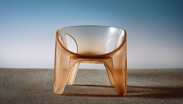 cream colored transparent plastic chair