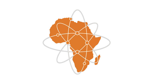 Africa continent network connections map.