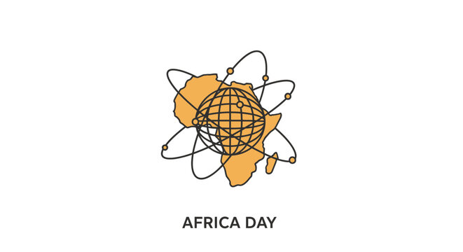 Africa Day Globe Icon Illustration.