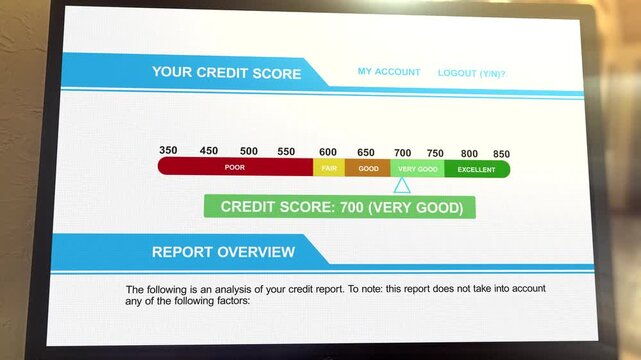 Computer Search Result for 700 Good Credit Score - Debt Management Concept