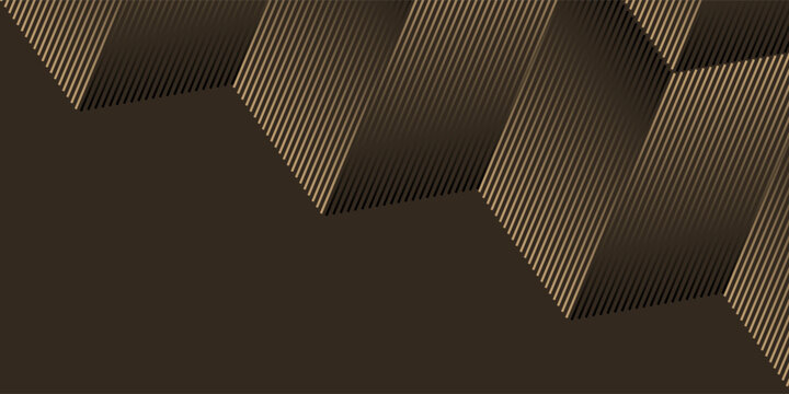 Navy blue abstract background with halftone golden lines delicate pattern. Small light spot box. Curve line, cosmic galaxy space. Festive BG for social media, birthday party invitation.