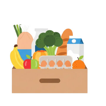 Weekly Food Subscription Box Flat Vector Illustration