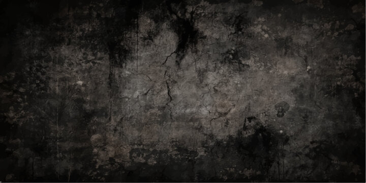Dark vintage grunge wall texture background with aged dirty concrete and paper surface pattern, dark rough antique textured backdrop design
