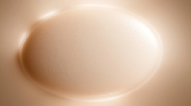 Abstrakte beige ovale Lichtreflexion auf einem glatten, hellen Hintergrund