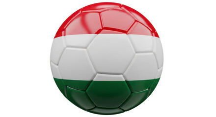 Fototapeta premium Soccer ball with red, white, and green pattern design