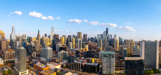 Aerial Panoramic View of Chicago Skyline Near North Side on Clear Spring Afternoon, April 23, 2026 © Joshua 