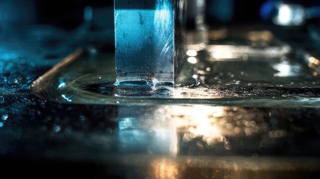 Electrical discharge machining process in industrial workshop