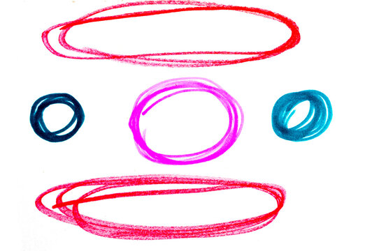 Formas abstractas circulares y trazos de ne&oacute;n multicolor sobre fondo negro, composici&oacute;n art&iacute;stica moderna