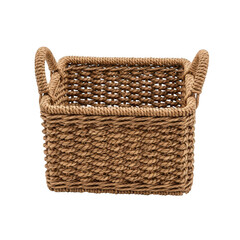 Obraz premium Woven basket with handles on a flat surface
