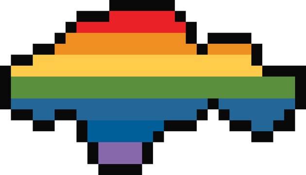 pixel cloud rainbow