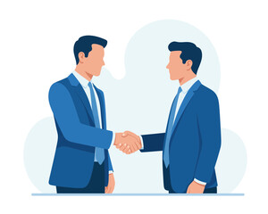 Fototapeta premium Two businessmen shaking hands in a professional setting