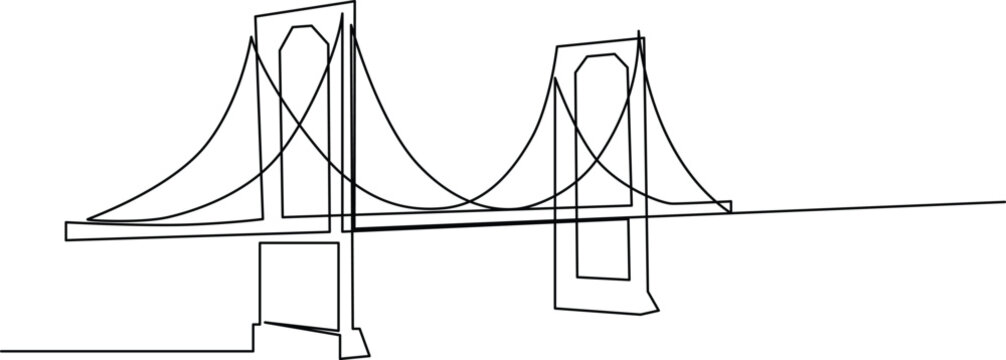 Bridge suspension cables with load distribution diagram Vector