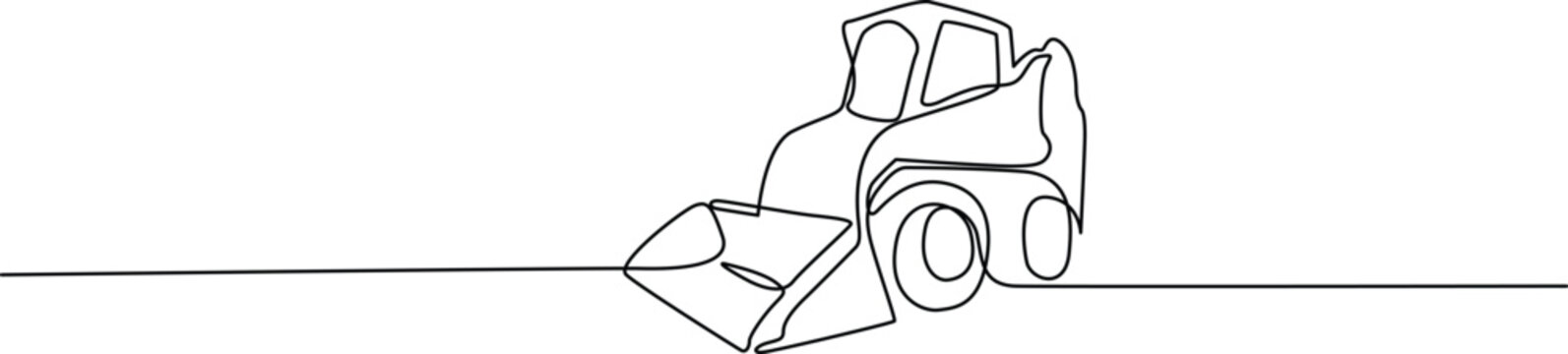 Skid steer loader lifting bucket with dirt Vector