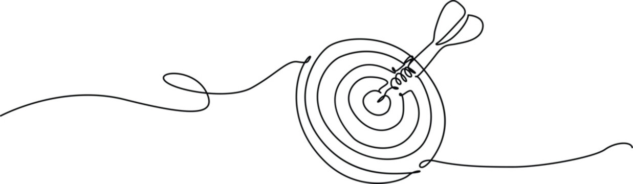 Dart hitting spiral target with tail Vector