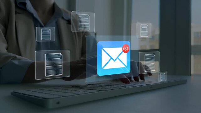 Electronic mail documents, digital files, business communication, online message exchange, inbox organization, data transfer, corporate workflow, modern office correspondence, secure information.