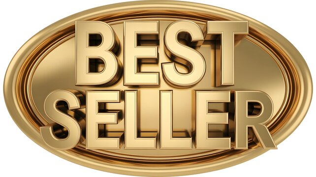 3D Best Seller wooden badge with lettering