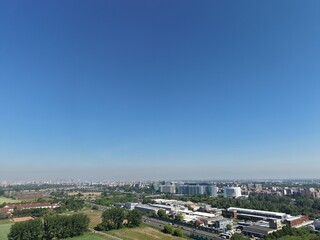 Obraz premium Factory District From Above Drone