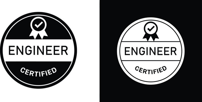 Certified Engineer Professional Badge Icon Set 