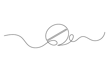 Obraz premium Capsule pill simple line drawing for healthcare and medical industry