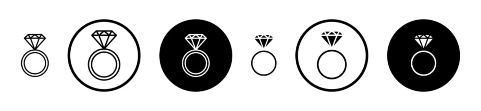 Diamond ring icon, template for graphic or web design. vector illustration