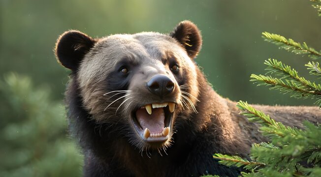 A clay toned wolverine in astral peat moss spinning softly 