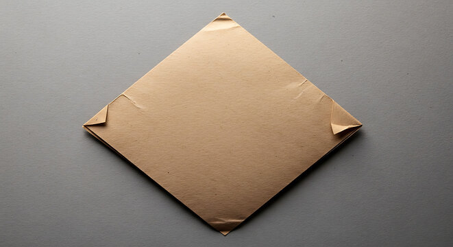 diamond shaped brown paper sheet on transparent background high quality professional detailed