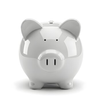 Classic white ceramic piggy bank a symbol of savings and financial growth