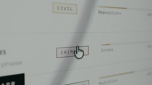 UI screen for a legal case management system, Case Statuses