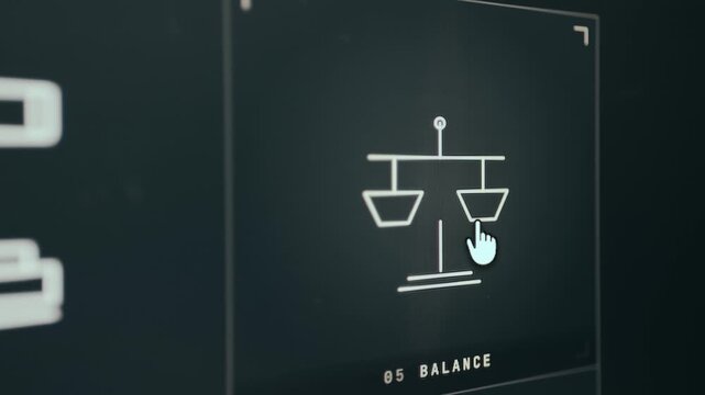 Graphic representing the concept of Balance with seal Notarized