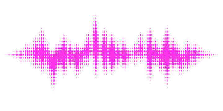 Abstract digital sound wave vector illustration featuring a blue electronic audio equalizer waveform pulse for modern music technology and frequency graph design