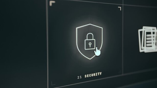 Graphical representation of cybersecurity with Notarized stamp