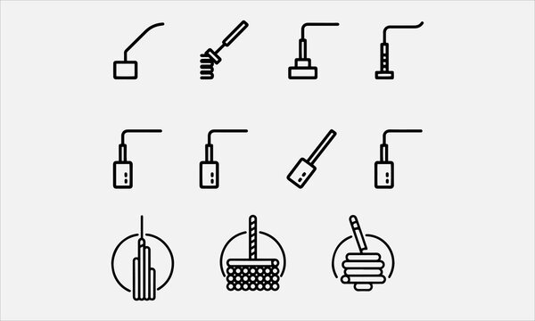 Filler Rod Line art icon vector set clean abstract, Vector illustration