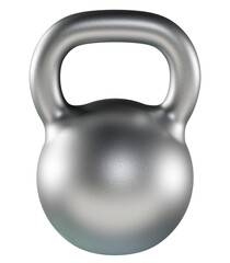 Fototapeta premium Kettlebell fitness weight, blank heavy cast iron powerlifting equipment, painted black, isolated on white background. 3D illustration