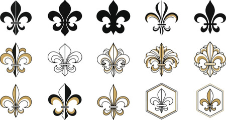 Fleur de Lis Decorative Symbol Set Elegant Vector Illustration Collection © Aktar