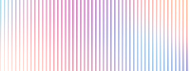 Obraz premium Pastel ribbed glass texture with holographic gradient. Abstract vertical stripe background. Modern fractal glass effect.