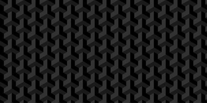 Vector structure box minimal black paper abstract cube. minimal square wall texture. geometric tile hexagon mosaic wall grid wallpaper. block cube isometric mosaic background.
