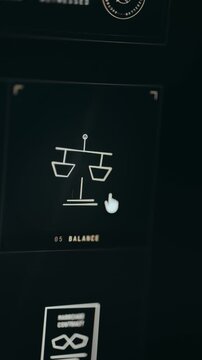 Balance concept illustration featuring a notarized stamp