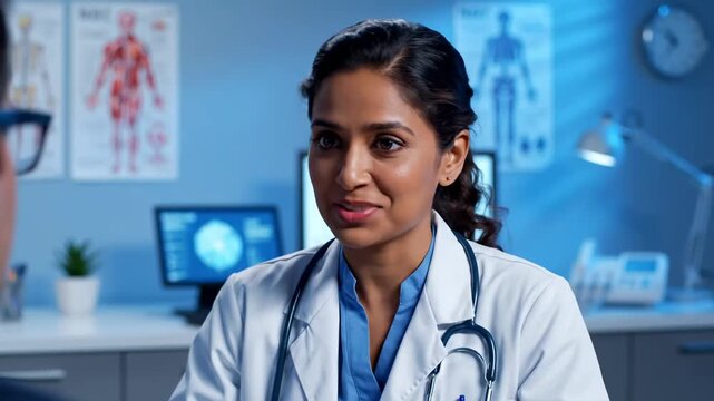 Medical Professional Explaining Health Concepts and Modern Practices In Medical Environment