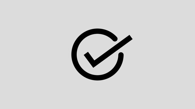 Checkmark animation on white background. tick symbol, success approval, approved tick mark, verified symbol, yes icon, tick animated