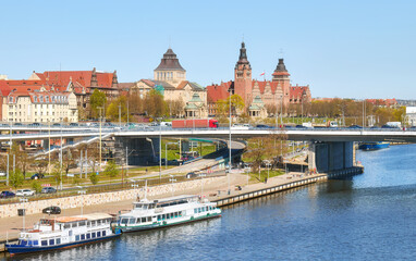 Obraz premium A photo of the waterfront in Szczecin, Poland..
